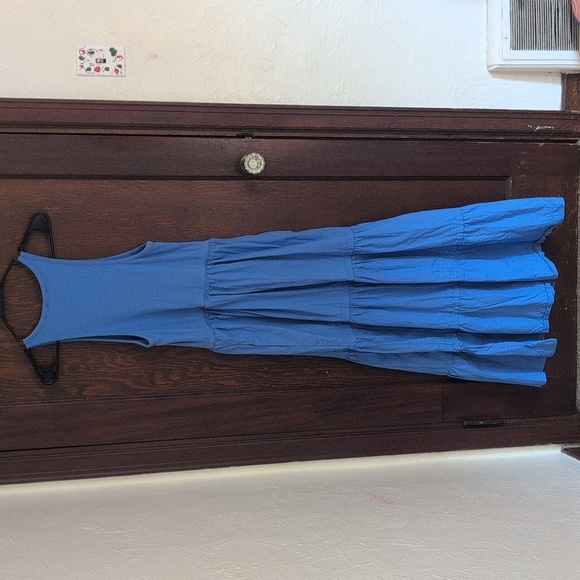 J.Crew Rib High Neck Cutaway Tank Dress Poplin Skirt Blue Size Medium - Picture 8 of 9